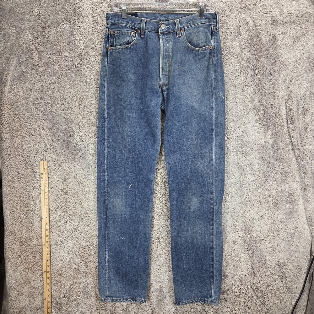 Vintage Levis 501 Jeans Mens Blue Made In USA Button Fly Straight Fits 31x34